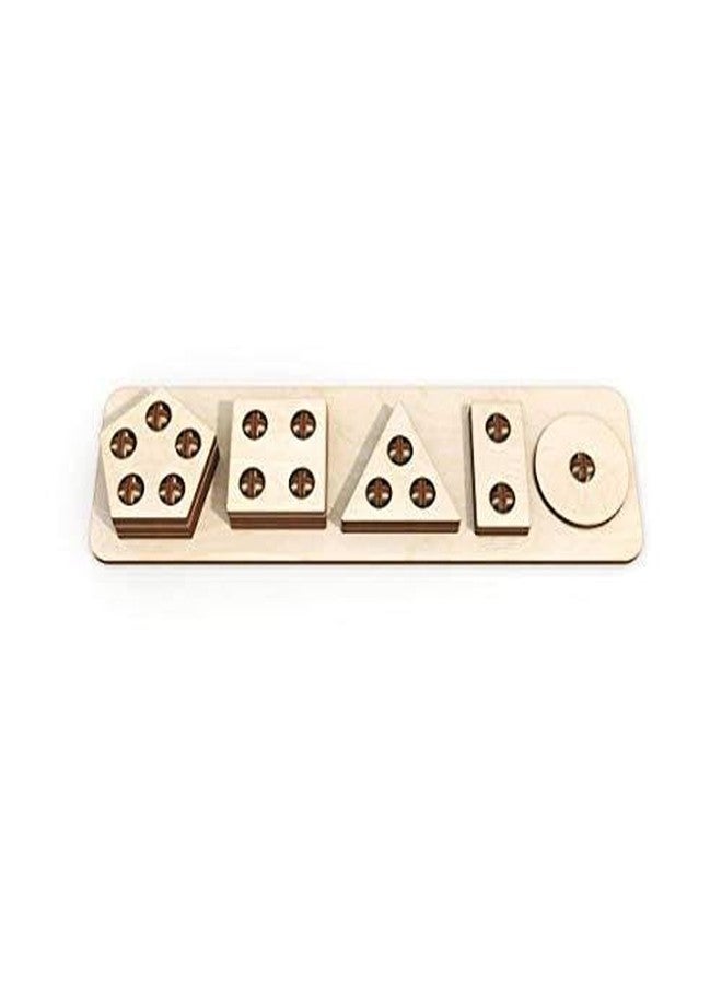 Tokyodo Wooden Intellectual Geometric Shape Matching Toy - Five Column Block Puzzle Educational & Learning Game for Kids - Image 3